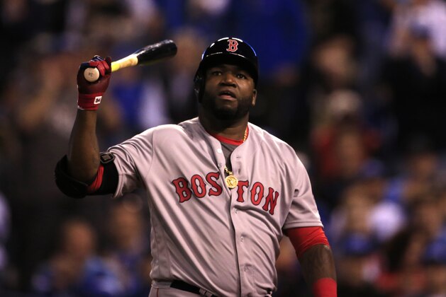 Boston Red Sox designated hitter David Ortiz during a baseball game against the Kansas City Royals at Kauffman Stadium in Kansas City, Mo., Tuesday, May 17, 2016. (AP Photo/Orlin Wagner)
