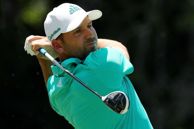PONTE VEDRA BEACH, FL - MAY 14:  Sergio Garcia of Spain plays his shot from the seventh tee during the third round of THE PLAYERS Championship at the Stadium course at TPC Sawgrass on May 14, 2016 in Ponte Vedra Beach, Florida.  (Photo by Mike Ehrmann/Getty Images)