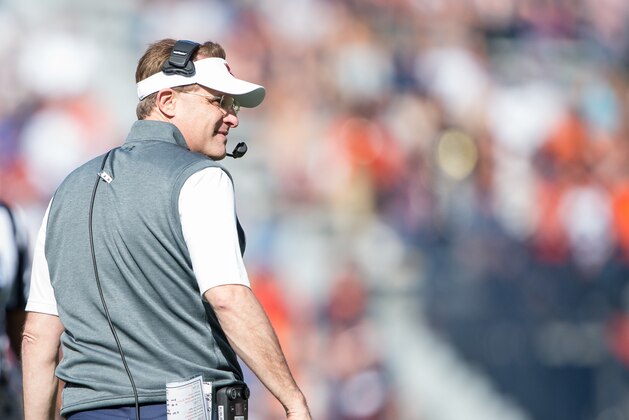 AUBURN, AL - APRIL 9: Head coach Gus Malzahn of the Auburn Tigers during their spring game at Jordan Hare Stadium on April 9, 2016 in Auburn, Alabama. (Photo by Michael Chang/Getty Images)