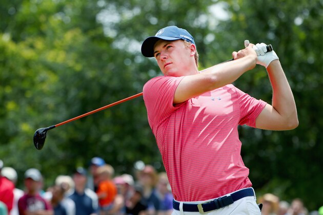 IRVING, TX - MAY 21:  Jordan Spieth plays his shot from the third tee during Round Three at the AT&T Byron Nelson on May 21, 2016 in Irving, Texas.  (Photo by Tom Pennington/Getty Images)