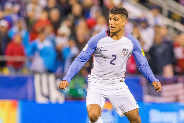 Mar 29, 2016; Columbus, OH, USA; United States defender DeAndre Yedlin (2) dribbles the ball in the second half of the game against Guatemala during the semifinal round of the 2018 FIFA World Cup qualifying soccer tournament at MAPFRE Stadium. The United States beats Guatemala by the score of 4-0. Mandatory Credit: Trevor Ruszkowski-USA TODAY Sports