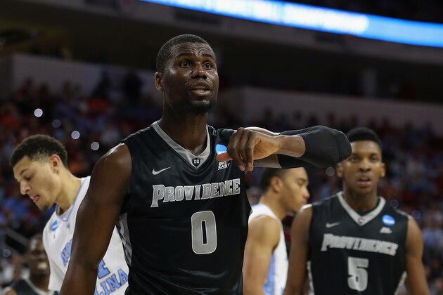 RALEIGH, NC - MARCH 19:  Ben Bentil #0 of the Providence Friars reacts against the North Carolina Tar Heels in the second half during the second round of the 2016 NCAA Men's Basketball Tournament at PNC Arena on March 19, 2016 in Raleigh, North Carolina.  (Photo by Streeter Lecka/Getty Images)