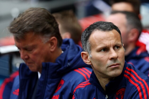 LONDON, ENGLAND - MAY 21:  Louis van Gaal manager of Manchester United and Ryan Giggs assistant manager of Manchester United look on prior to The Emirates FA Cup Final match between Manchester United and Crystal Palace at Wembley Stadium on May 21, 2016 in London, England.  (Photo by Paul Gilham/Getty Images)
