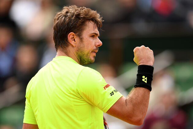 PARIS, FRANCE - MAY 23:  Stan Wawrinka of Switzerland reacts during the Men's Singles first round match against Lukas Rosol of the Czech Republic on day two of the 2016 French Open at Roland Garros on May 23, 2016 in Paris, France.  (Photo by Dennis Grombkowski/Getty Images)