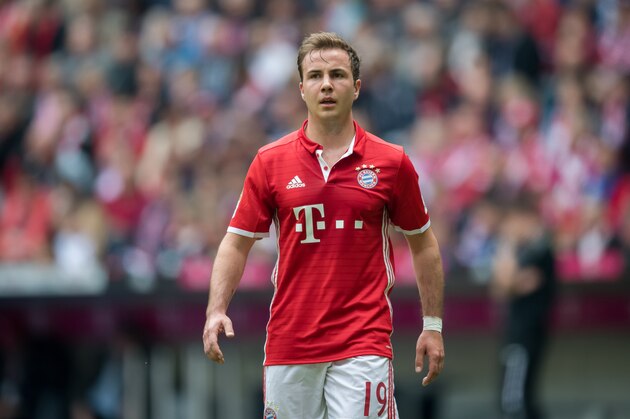 MUNICH, GERMANY - MAY 14:  Mario Goetze of Muenchen looks on during the Bundesliga match between FC Bayern Muenchen and Hannover 96 at Allianz Arena on May 14, 2016 in Munich, Germany.  (Photo by Boris Streubel/Getty Images)