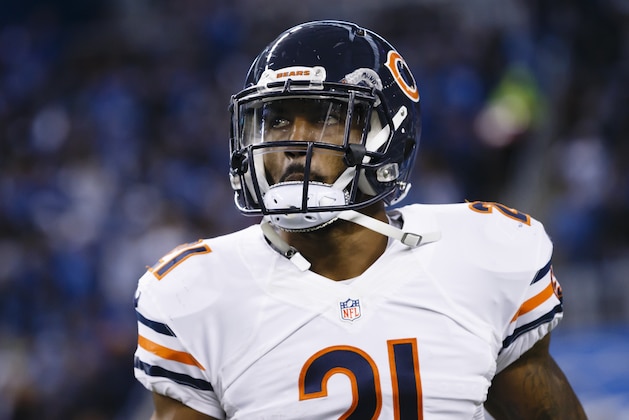 Chicago Bears strong safety Ryan Mundy (21) before an NFL football game against the Detroit Lions at Ford Field in Detroit, Thursday, Nov. 27, 2014. (AP Photo/Rick Osentoski)