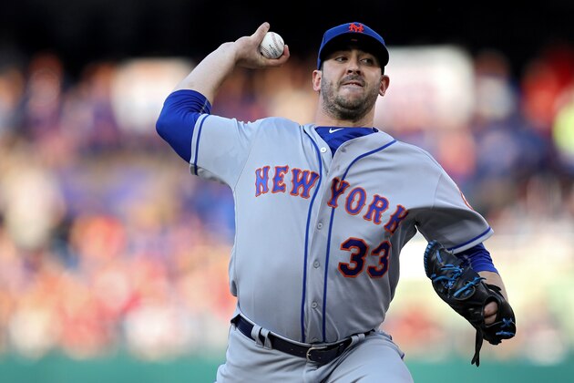 WASHINGTON, DC - MAY 24: Starting pitcher Matt Harvey #33 of the New York Mets works the first inning against the Washington Nationals at Nationals Park on May 24, 2016 in Washington, DC. (Photo by Patrick Smith/Getty Images)
