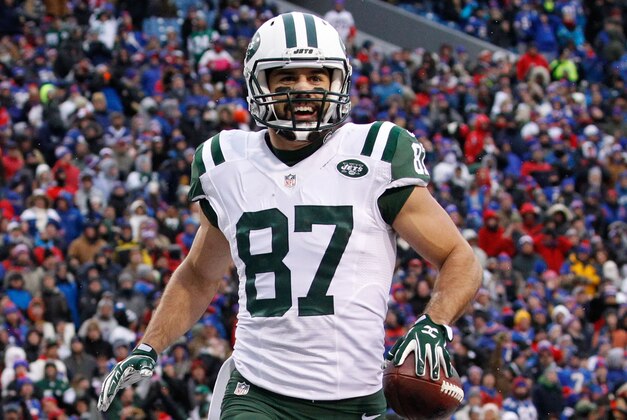 Jan 3, 2016; Orchard Park, NY, USA; New York Jets wide receiver Eric Decker (87) during the game against the Buffalo Bills at Ralph Wilson Stadium. Mandatory Credit: Kevin Hoffman-USA TODAY Sports