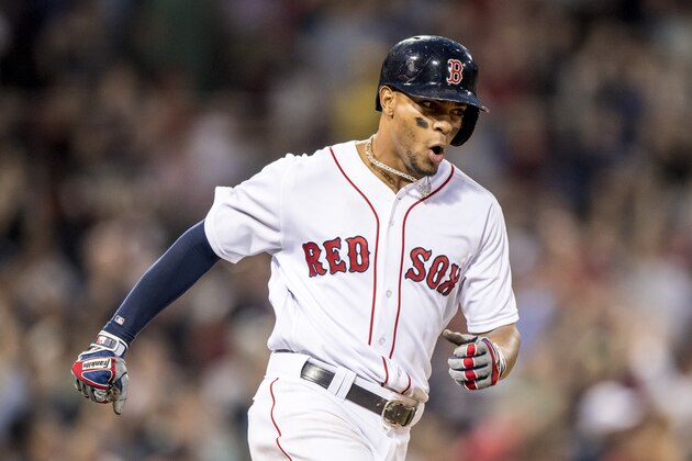 BOSTON, MA - MAY 25: Xander Bogaerts #2 of the Boston Red Sox reacts after hitting a solo home run during the fourth inning of a game against the Colorado Rockies on May 25, 2016 at Fenway Park in Boston, Massachusetts. (Photo by Billie Weiss/Boston Red Sox/Getty Images)
