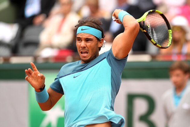 PARIS, FRANCE - MAY 26:  Rafael Nadal of Spain hits a forehand during the Men's Singles second round match against Facundo Bagnis of Argentina on day five of the 2016 French Open at Roland Garros on May 26, 2016 in Paris, France.  (Photo by Dennis Grombkowski/Getty Images)
