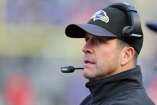 Dec 20, 2015; Baltimore, MD, USA; Baltimore Ravens head coach John Harbaugh watches from the sidelines against the Kansas City Chiefs  at M&T Bank Stadium. Mandatory Credit: Mitch Stringer-USA TODAY Sports