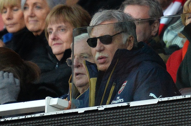 Arsenal's US Owner Stan Kroenke watches during the English FA Cup fourth round football match between Arsenal and Burnley at the Emirates stadium in London, on January 30, 2016. / AFP / GLYN KIRK / RESTRICTED TO EDITORIAL USE. No use with unauthorized audio, video, data, fixture lists, club/league logos or 'live' services. Online in-match use limited to 75 images, no video emulation. No use in betting, games or single club/league/player publications.  /         (Photo credit should read GLYN KIRK/AFP/Getty Images)