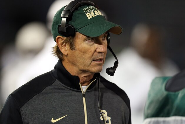 BUFFALO, NY - SEPTEMBER 12:  Head Coach Art Briles of the Baylor Bears walks the sideline during the game against the Buffalo Bulls at UB Stadium on September 12, 2014 in Buffalo, New York.  (Photo by Vaughn Ridley/Getty Images)