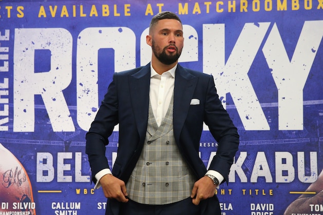 LIVERPOOL, ENGLAND - MAY 26:  Tony Bellew poses for photographs after going head to head with Ilunga Makabu during a press conference at the Royal Liver Building on May 26, 2016 in Liverpool, England.  (Photo by Alex Livesey/Getty Images)