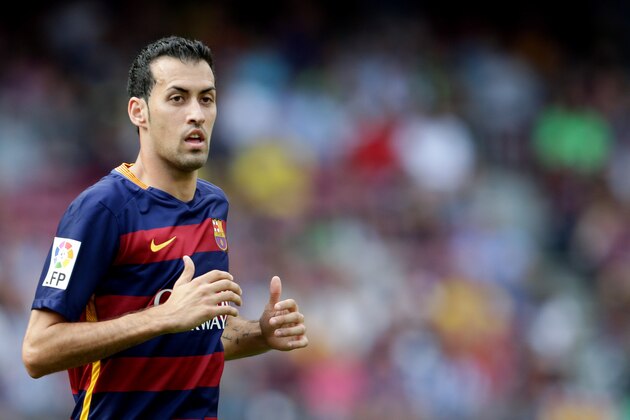 Sergio Busquets of FC Barcelona during the Primera Division match between FC Barcelona and Las Palmas on September 26, 2015 at Camp Nou stadium in Barcelona, Spain.(Photo by VI Images via Getty Images)