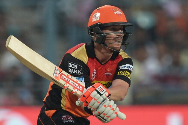 Sunrisers Hyderabad captain David Warner plays a shot during the 2016 Indian Premier League (IPL) Twenty20 cricket match between Kolkata Knight Riders and Sunrisers Hyderabad at The Eden Gardens Cricket Stadium in Kolkata on May 22, 2016.. ----IMAGE RESTRICTED TO EDITORIAL USE - STRICTLY NO COMMERCIAL USE----- / GETTYOUT / AFP / Dibyangshu SARKAR        (Photo credit should read DIBYANGSHU SARKAR/AFP/Getty Images)
