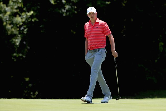 FORT WORTH, TX - MAY 27:  Jordan Spieth walks onto the 11th green during the Second Round of the DEAN & DELUCA Invitational at Colonial Country Club on May 27, 2016 in Fort Worth, Texas.  (Photo by Tom Pennington/Getty Images)