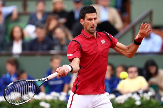 PARIS, FRANCE - MAY 28:  Novak Djokovic of Serbia hits a forehand during the Men's Singles third round match against Aljaz Bedene of Great Britain on day seven of the 2016 French Open at Roland Garros on May 28, 2016 in Paris, France.  (Photo by Julian Finney/Getty Images)