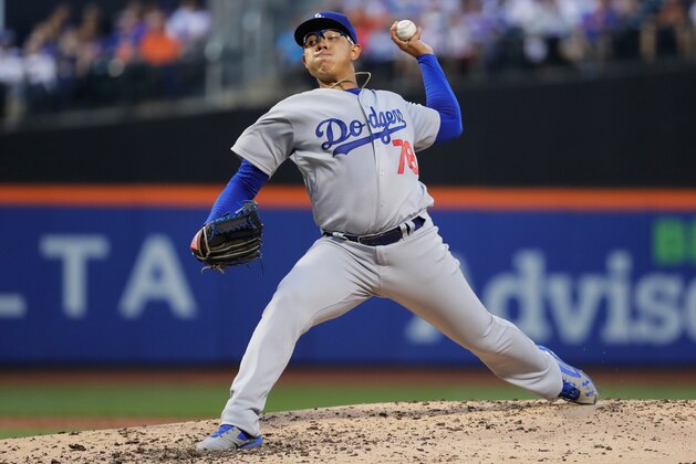 NEW YORK, NY - MAY 27:  Julio Urias #78 of the Los Angeles Dodgers pitches against the New York Mets during their game at Citi Field on May 27, 2016 in New York City.  (Photo by Al Bello/Getty Images)