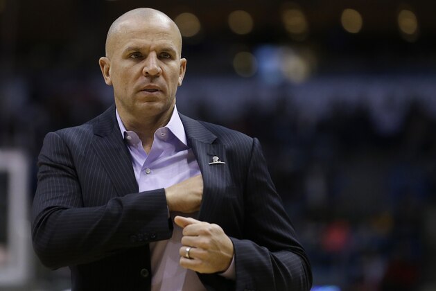 Milwaukee Bucks head coach Jason Kidd during an NBA basketball game against the Charlotte Hornets Saturday, March 26, 2016, in Milwaukee. (AP Photo/Aaron Gash)