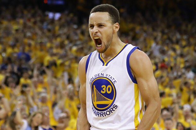 OAKLAND, CA - MAY 30:  Stephen Curry #30 of the Golden State Warriors reacts in the third quarter of Game Seven of the Western Conference Finals against the Oklahoma City Thunder during the 2016 NBA Playoffs at ORACLE Arena on May 30, 2016 in Oakland, California. NOTE TO USER: User expressly acknowledges and agrees that, by downloading and or using this photograph, User is consenting to the terms and conditions of the Getty Images License Agreement.  (Photo by Ezra Shaw/Getty Images)
