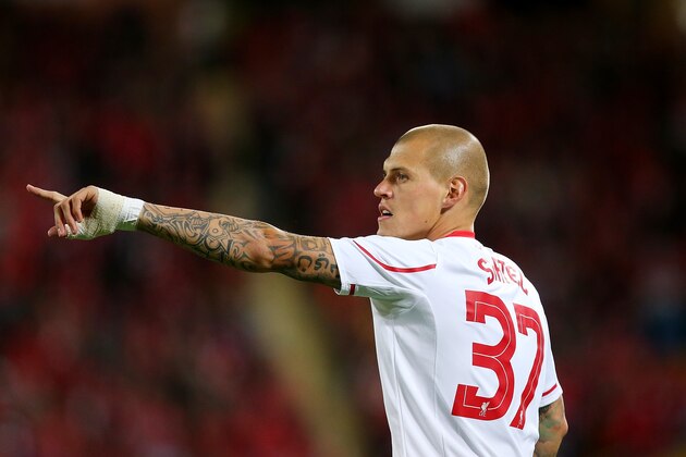 BRISBANE, AUSTRALIA - JULY 17:  Martin Skrtel of Liverpool FC points during the international friendly match between Brisbane Roar and Liverpool FC at Suncorp Stadium on July 17, 2015 in Brisbane, Australia.  (Photo by Chris Hyde/Getty Images)