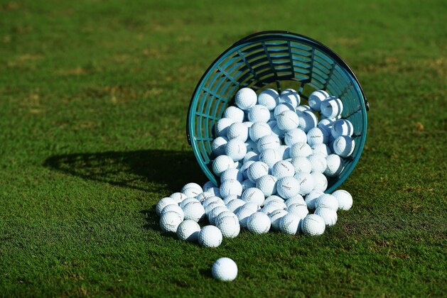 POSTE DE FLACQ, MAURITIUS - MAY 10:  A basket of parctice balls prior to the start of AfrAsia Bank Mauritius Open at Four Seasons Golf Club Mauritius at Anahita on May 10, 2016 in Poste de Flacq, Mauritius.  (Photo by Stuart Franklin/Getty Images)