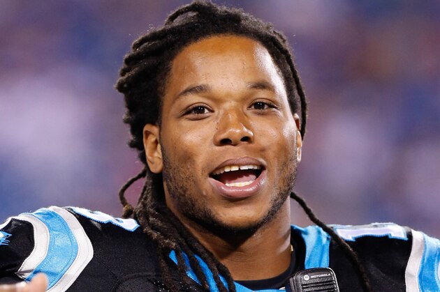 Aug 14, 2015; Orchard Park, NY, USA; Carolina Panthers wide receiver Kelvin Benjamin (13) on the sideline during a preseason NFL football game against the Buffalo Bills at Ralph Wilson Stadium. Mandatory Credit: Kevin Hoffman-USA TODAY Sports