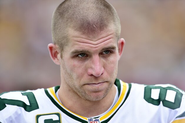TAMPA, FL - DECEMBER 21:  Jordy Nelson #87 of the Green Bay Packers looks on during a NFL game against the Tampa Bay Buccaneers at Raymond James Stadium on December 21, 2014 in Tampa, Florida.  (Photo by Ronald C. Modra/Sports Imagery/ Getty Images)