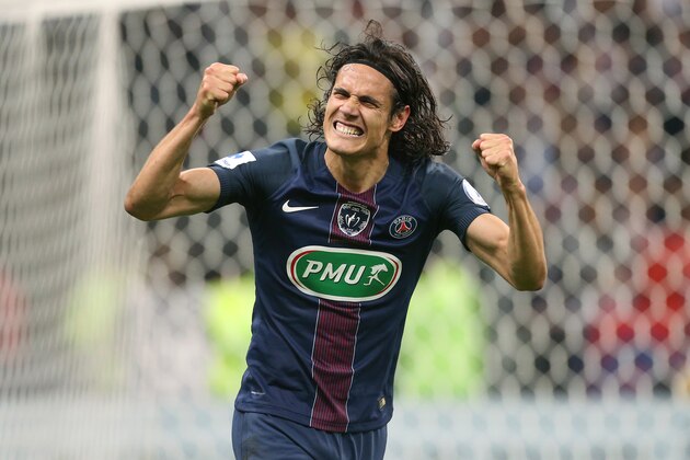 PARIS, FRANCE - MAY 21: Edinson Cavani of PSG celebrates his goal during the French Cup Final match between Paris Saint-Germain (PSG) and Olympique de Marseille (OM) at Stade de France on May 21, 2016 in Saint-Denis nearby Paris, France. (Photo by Jean Catuffe/Getty Images)