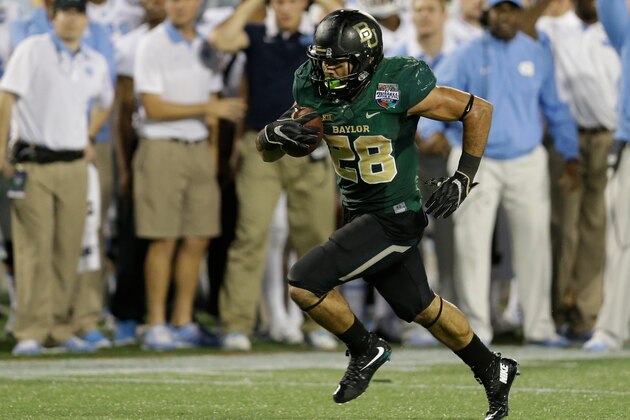 Baylor running back Devin Chafin runs against Baylor during the second  half of the Russell Athletic Bowl NCAA football game, Tuesday, Dec. 29, 2015, in Orlando, Fla. Baylor won 49-38. (AP Photo/John Raoux)