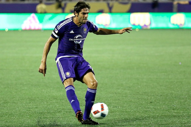 Orlando City's Kaka moves the ball against the Montreal Impact during the second half of an MLS soccer game, Saturday, May 21, 2016, in Orlando, Fla. Orlando won 2-1.  (AP Photo/John Raoux)