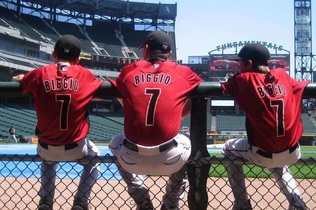 From left: Conor Biggio (brother), Craig (father) and Cavan.