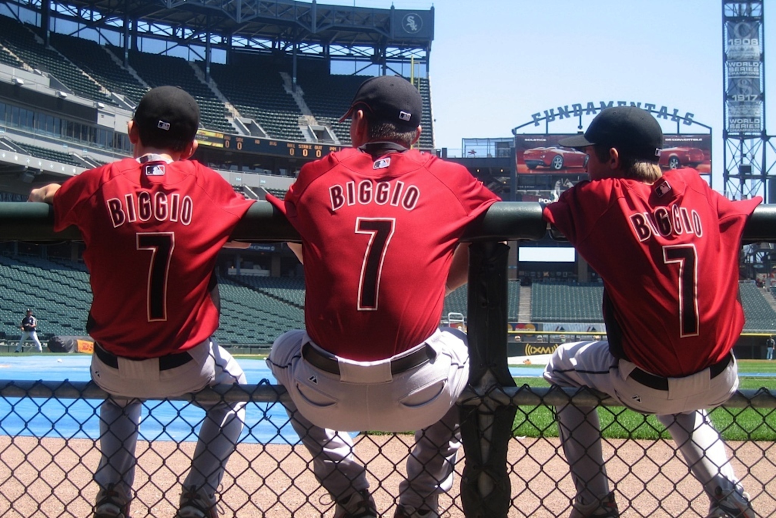 From left: Conor Biggio (brother), Craig (father) and Cavan.