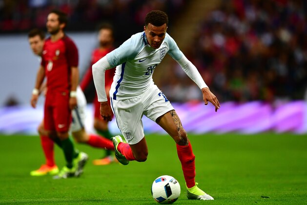 LONDON, ENGLAND - JUNE 02:  Dele Alli of England in action during the international friendly match between England and Portugal at Wembley Stadium on June 2, 2016 in London, England.  (Photo by Dan Mullan/Getty Images)