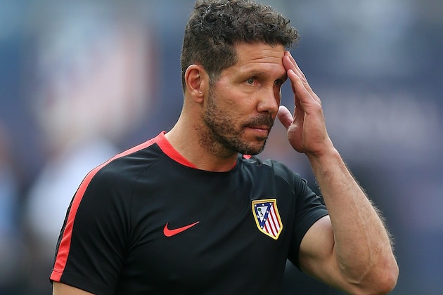 MILAN, ITALY - MAY 27: Club Atletico de Madrid manager Diego Simeone looks on during a training session on the eve of the UEFA Champions League Final at Stadio Giuseppe Meazza on May 27, 2016 in Milan, Italy. (Photo by Chris Brunskill Ltd/Getty Images)