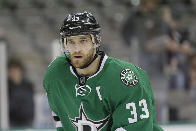 Dallas Stars defenseman Alex Goligoski (33) skates the ice during warm-ups before an NHL hockey game against the New Jersey Devils Friday, March 4, 2016, in Dallas. (AP Photo/LM Otero)