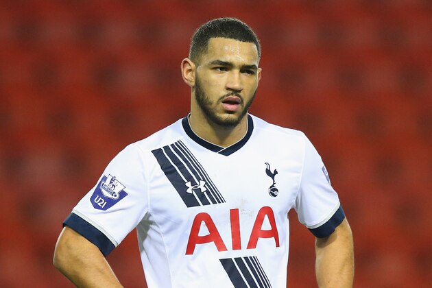 LEIGH, GREATER MANCHESTER - JANUARY 04:  Cameron Carter-Vickers of Tottenham Hotspur U21 looks dejected after the Barclays U21 Premier League match between Manchester United U21 and Tottenham Hotspur U21 at Leigh Sports Village on January 4, 2016 in Leigh, Greater Manchester.  (Photo by Alex Livesey/Getty Images)