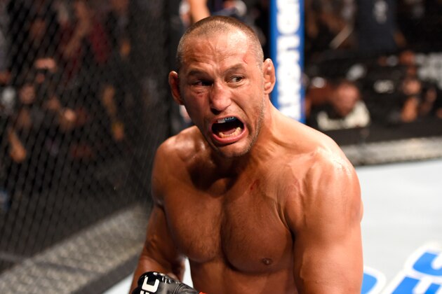 INGLEWOOD, CA - JUNE 04:  Dan Henderson celebrates after his knockout in the second round against Hector Lombard in their middleweight bout during the UFC 199 event at The Forum on June 4, 2016 in Inglewood, California.  (Photo by Josh Hedges/Zuffa LLC/Zuffa LLC via Getty Images)