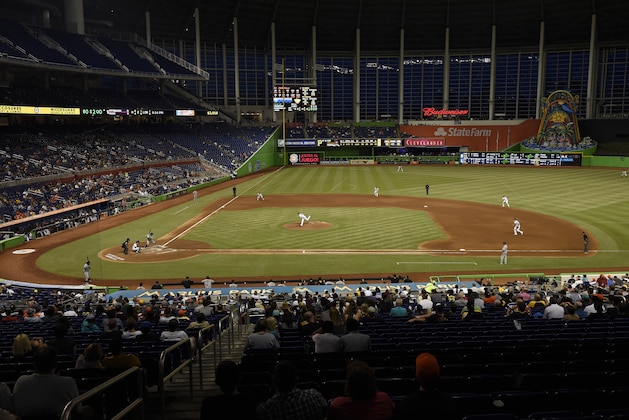 Jun 1, 2016; Miami, FL, USA; A general view of Marlins Park during the fifth inning of a game between the Pittsburgh Pirates and the Miami Marlins. Mandatory Credit: Steve Mitchell-USA TODAY Sports