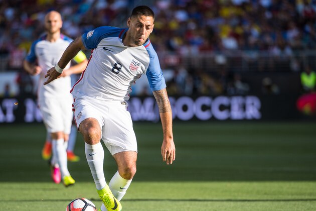 SANTA CLARA, CA - JUNE 3:  Clint Dempsey #8 of United States during the Copa America Centenario Group A match between the United States and Columbia at Levi's Stadium on June 3, 2016 in Santa Clara, California.  Colombia won the match 2-0 (Photo by Shaun Clark/Getty Images)