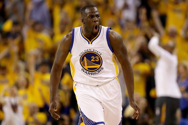 OAKLAND, CA - JUNE 05:  Draymond Green #23 of the Golden State Warriors reacts in the second quarter of Game 2 of the 2016 NBA Finals against the Cleveland Cavaliers at ORACLE Arena on June 5, 2016 in Oakland, California. NOTE TO USER: User expressly acknowledges and agrees that, by downloading and or using this photograph, User is consenting to the terms and conditions of the Getty Images License Agreement.  (Photo by Ezra Shaw/Getty Images)