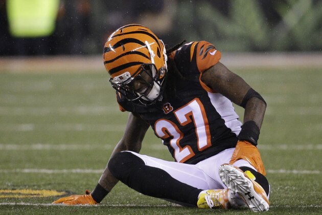 Cincinnati Bengals cornerback Dre Kirkpatrick (27) during the first half of an NFL wild-card playoff football game against the Pittsburgh Steelers Saturday, Jan. 9, 2016, in Cincinnati. (AP Photo/John Minchillo)
