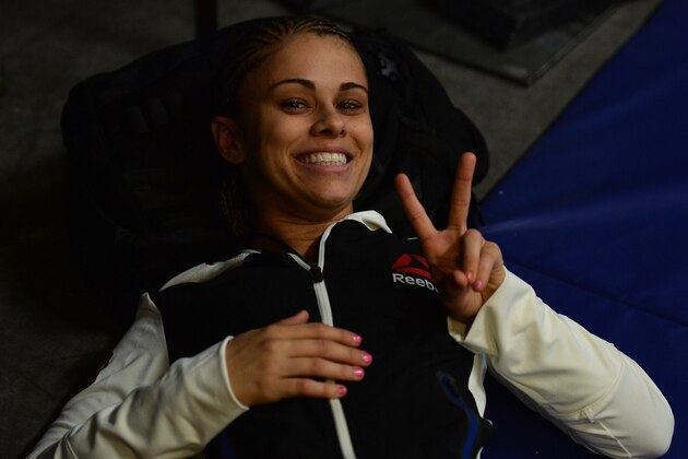 LAS VEGAS, NEVADA - DECEMBER 10:  Paige VanZant behind the scenes before her women's strawweight bout during the UFC Fight Night event at The Chelsea at the Cosmopolitan of Las Vegas on December 10, 2015 in Las Vegas, Nevada.  (Photo by Brandon Magnus/Zuffa LLC/Zuffa LLC via Getty Images)