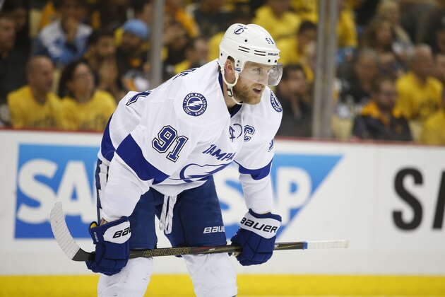 PITTSBURGH, PA - MAY 26: Steven Stamkos #91 of the Tampa Bay Lightning in action against the Pittsburgh Penguins in Game Seven of the Eastern Conference Final during the 2016 NHL Stanley Cup Playoffs at Consol Energy Center on May 26, 2016 in Pittsburgh, Pennsylvania. (Photo by Justin K. Aller/Getty Images) PITTSBURGH, PA - MAY 26: Steven Stamkos #91 of the Tampa Bay Lightning in action against the Pittsburgh Penguins in Game Seven of the Eastern Conference Final during the 2016 NHL Stanley Cup Playoffs at Consol Energy Center on May 26, 2016 in Pittsburgh, Pennsylvania. (Photo by Justin K. Aller/Getty Images)