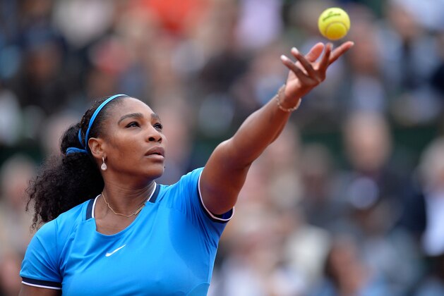 PARIS, FRANCE - JUNE 04:  Serena Williams of the United states of America serves during her women's singles final match against Garbin Muguruza of Spain on day fourteen of the 2016 French Open at Roland Garros on June 4, 2016 in Paris, France.  (Photo by Aurelien Meunier/Getty Images)