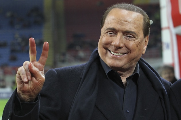 MILAN, ITALY - MARCH 20:  AC Milan president Silvio Berlusconi gestures before the Serie A match between AC Milan and SS Lazio at Stadio Giuseppe Meazza on March 20, 2016 in Milan, Italy.  (Photo by Marco Luzzani/Getty Images)