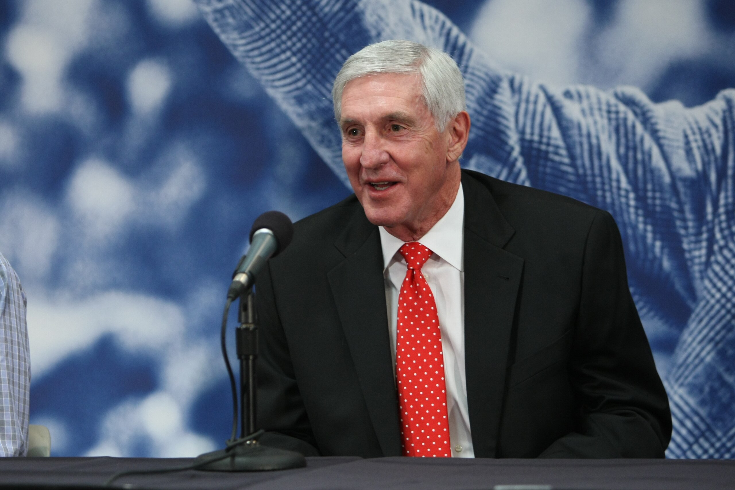 SALT LAKE CITY, UT - JANUARY 31:  Former head coach of the Utah Jazz, Jerry Sloan during a press conference in his honor before the Utah Jazz and the Golden State Warriors matchup at EnergySolutions Arena on January 31, 2014 in Salt Lake City, Utah. NOTE TO USER: User expressly acknowledges and agrees that, by downloading and or using this Photograph, User is consenting to the terms and conditions of the Getty Images License Agreement. Mandatory Copyright Notice: Copyright 2013 NBAE (Photo by Melissa Majchrzak/NBAE via Getty Images)
