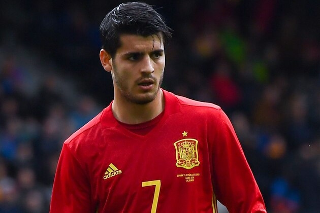 SALZBURG, AUSTRIA - JUNE 01:  Alvaro Morata of Spain looks on during an international friendly match between Spain and Korea at the Red Bull Arena stadium on June 1, 2016 in Salzburg, Austria.  (Photo by David Ramos/Getty Images)