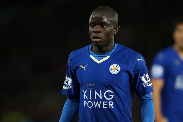 LEICESTER, ENGLAND - NOVEMBER 28:  Ngolo Kante of Leicester City during the Barclays Premier League match between Leicester City and Manchester United at The King Power Stadium on November 28, 2015 in Leicester, England.  (Photo by Matthew Ashton - AMA/Getty Images)